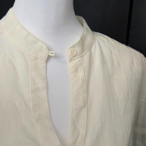 To The Max Sheer Plaid Button-Up Blouse - Picture 2 of 4